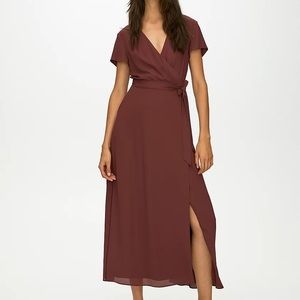 Aritzia Babaton Wrap Dress in Burgundy
